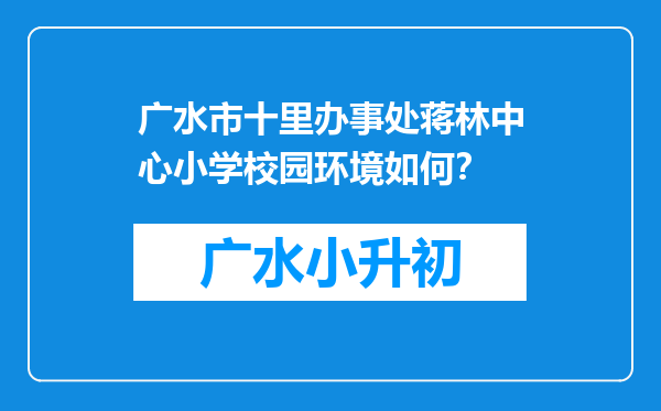 广水市十里办事处蒋林中心小学校园环境如何？
