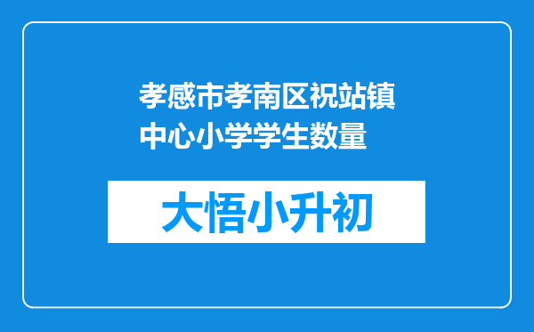 孝感市孝南区祝站镇中心小学学生数量