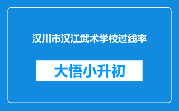 汉川市汉江武术学校过线率