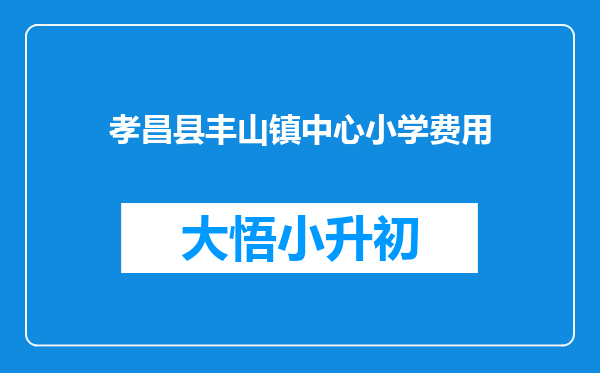 孝昌县丰山镇中心小学费用