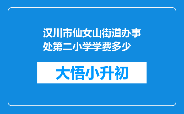 汉川市仙女山街道办事处第二小学学费多少
