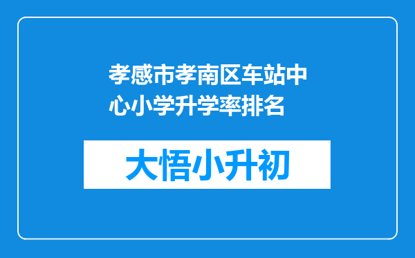 孝感市孝南区车站中心小学升学率排名