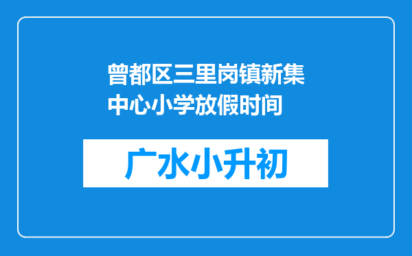 曾都区三里岗镇新集中心小学放假时间