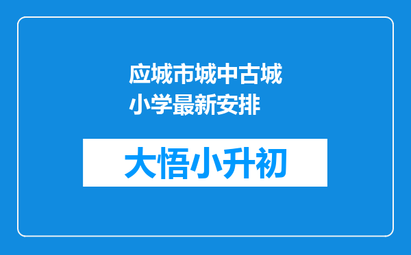 应城市城中古城小学最新安排
