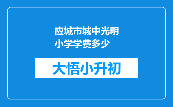 应城市城中光明小学学费多少