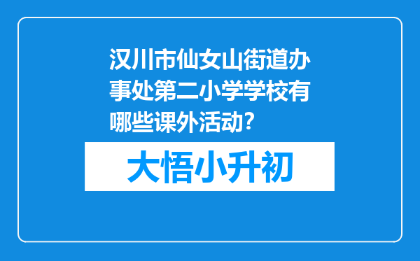 汉川市仙女山街道办事处第二小学学校有哪些课外活动？
