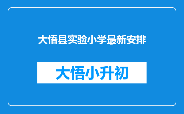 大悟县实验小学最新安排