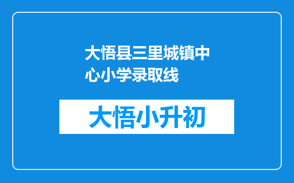 大悟县三里城镇中心小学录取线