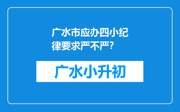广水市应办四小纪律要求严不严？