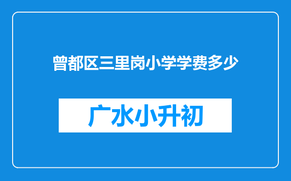 曾都区三里岗小学学费多少