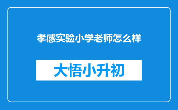 孝感实验小学老师怎么样