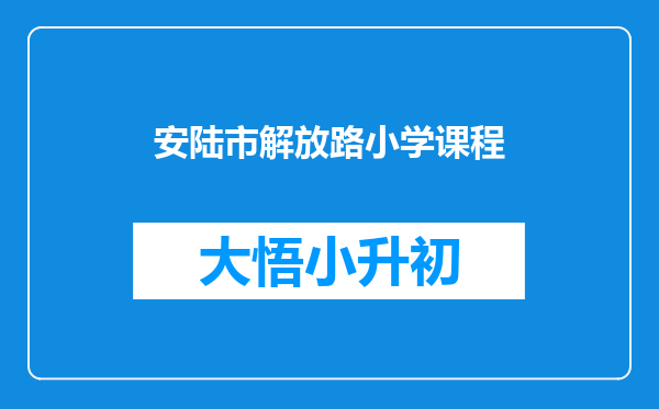 安陆市解放路小学课程