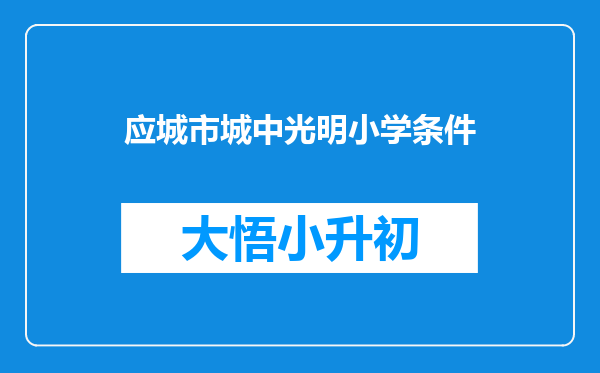 应城市城中光明小学条件