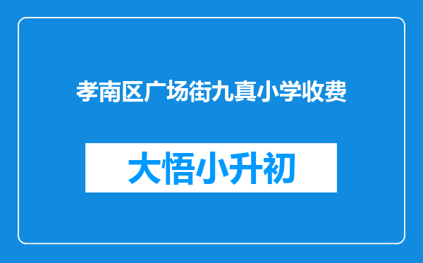 孝南区广场街九真小学收费