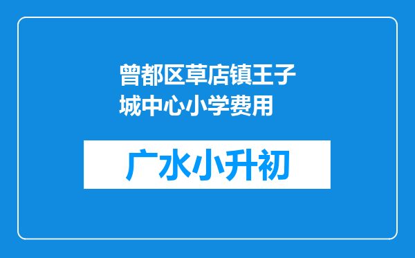 曾都区草店镇王子城中心小学费用