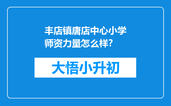 丰店镇唐店中心小学师资力量怎么样？