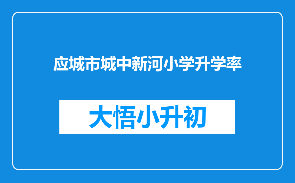 应城市城中新河小学升学率