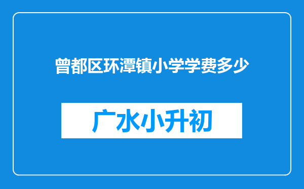 曾都区环潭镇小学学费多少