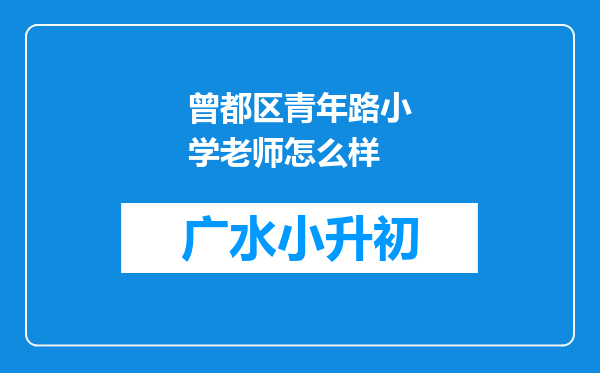 曾都区青年路小学老师怎么样