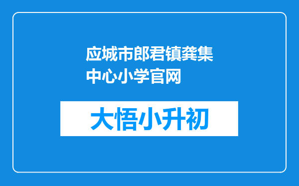 应城市郎君镇龚集中心小学官网