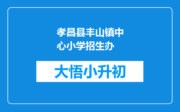 孝昌县丰山镇中心小学招生办