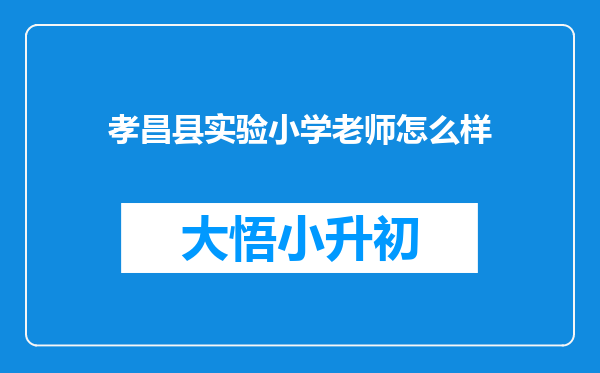 孝昌县实验小学老师怎么样