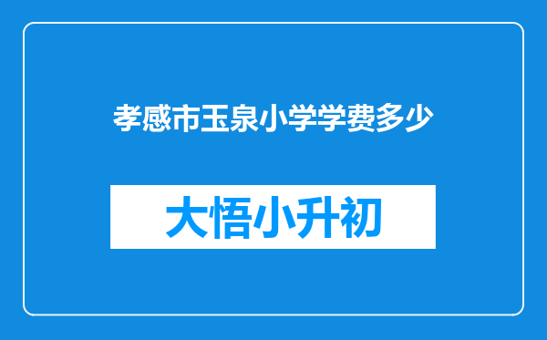 孝感市玉泉小学学费多少