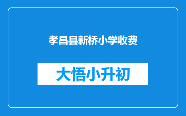孝昌县新桥小学收费