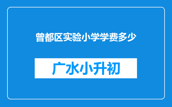 曾都区实验小学学费多少
