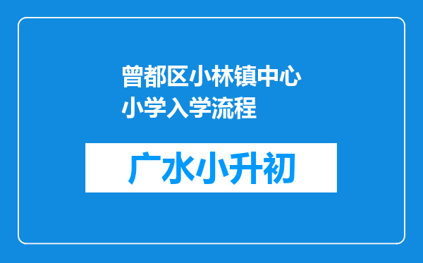 曾都区小林镇中心小学入学流程
