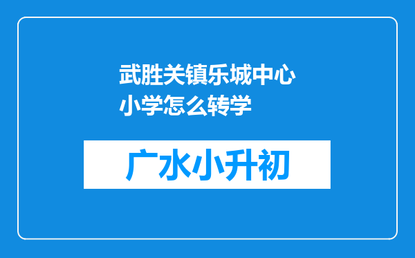 武胜关镇乐城中心小学怎么转学
