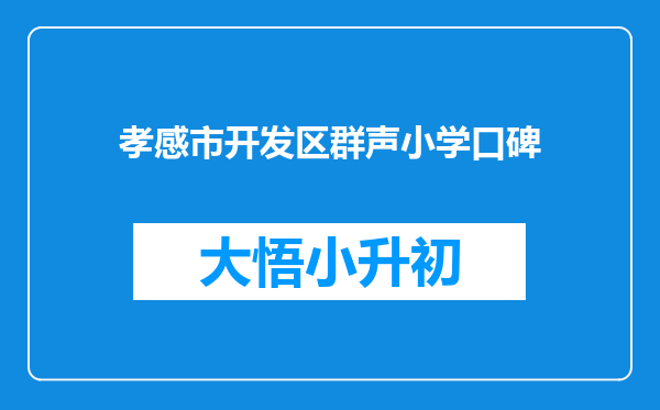 孝感市开发区群声小学口碑