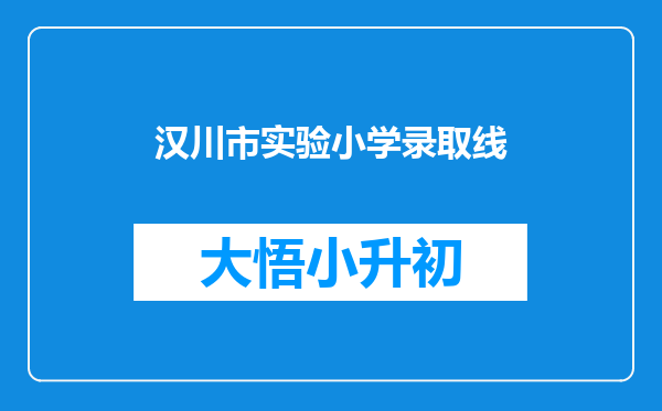 汉川市实验小学录取线