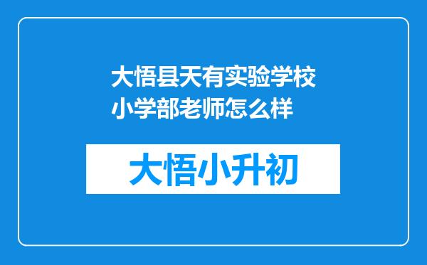 大悟县天有实验学校小学部老师怎么样