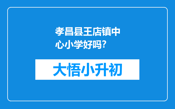 孝昌县王店镇中心小学好吗？