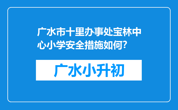 广水市十里办事处宝林中心小学安全措施如何？