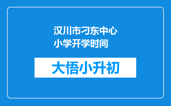 汉川市刁东中心小学开学时间