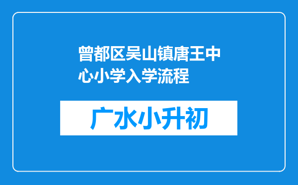 曾都区吴山镇唐王中心小学入学流程