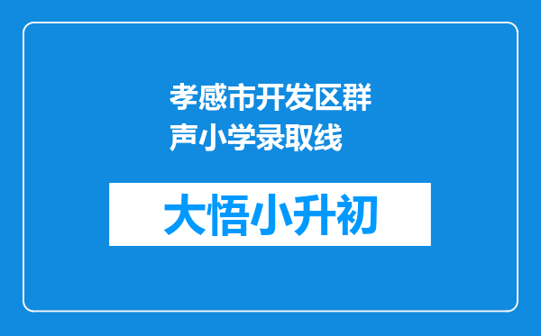 孝感市开发区群声小学录取线