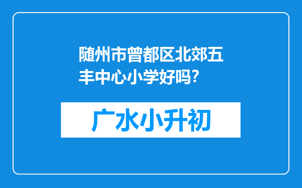 随州市曾都区北郊五丰中心小学好吗？