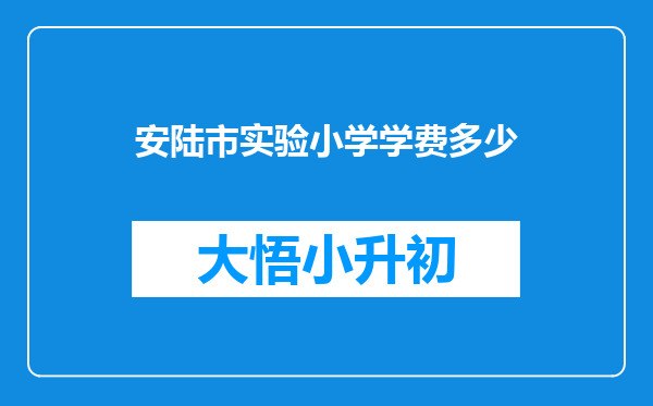 安陆市实验小学学费多少