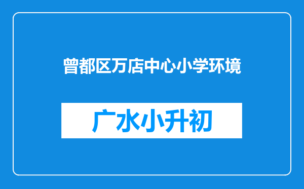 曾都区万店中心小学环境