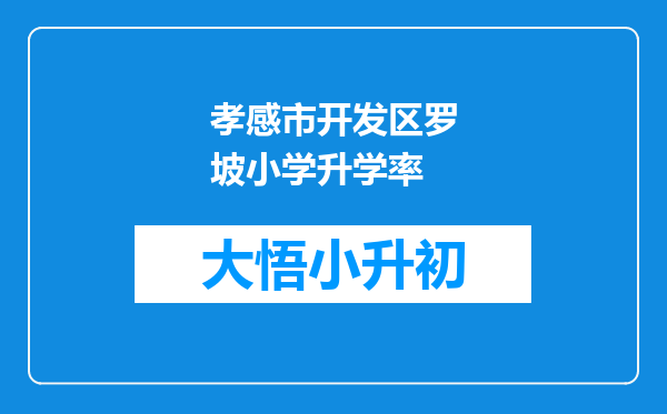 孝感市开发区罗坡小学升学率
