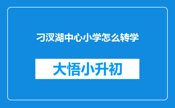 刁汊湖中心小学怎么转学