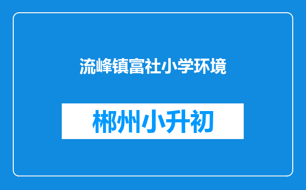 流峰镇富社小学环境