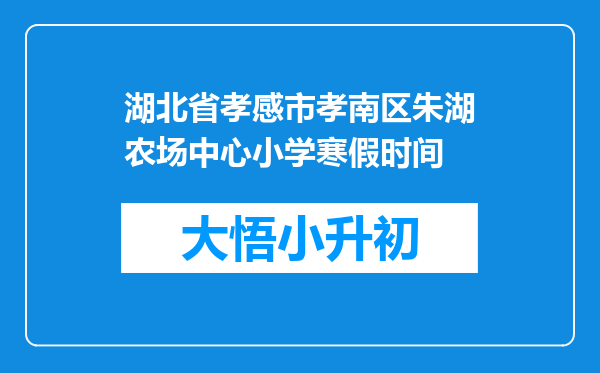 湖北省孝感市孝南区朱湖农场中心小学寒假时间