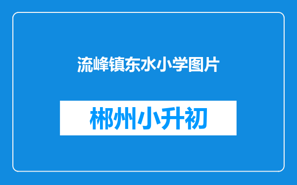 流峰镇东水小学图片
