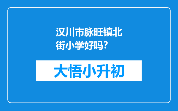 汉川市脉旺镇北街小学好吗？