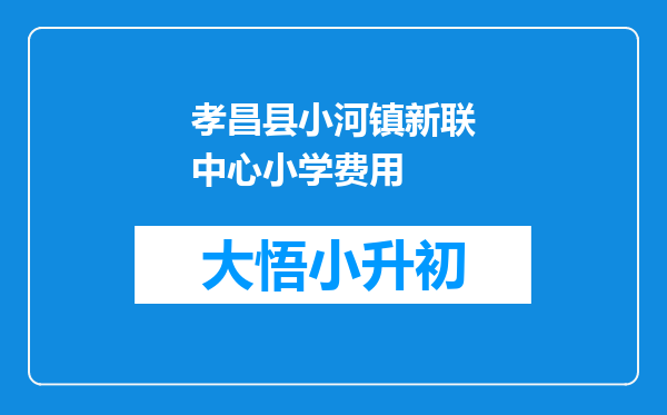 孝昌县小河镇新联中心小学费用