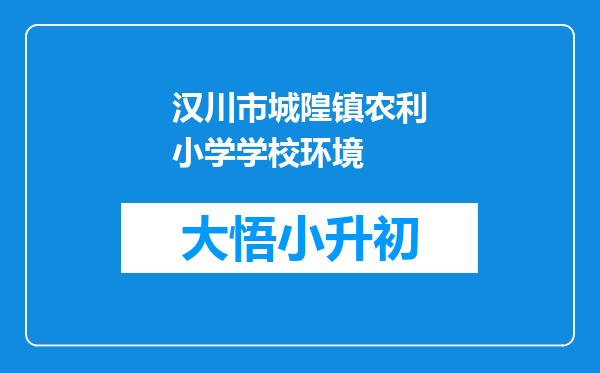 汉川市城隍镇农利小学学校环境